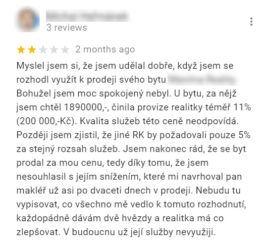 Google recenze prodej bez provize