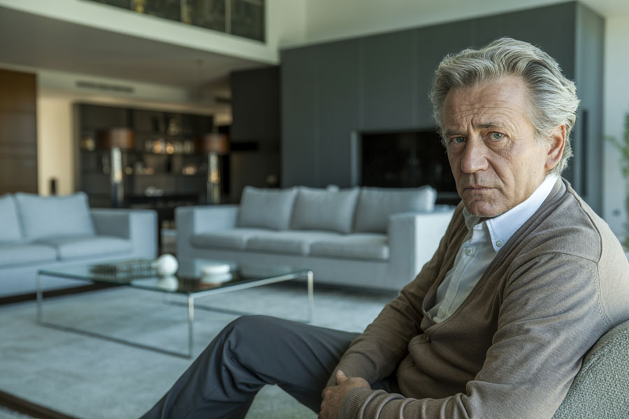 senior ve velkém bytě